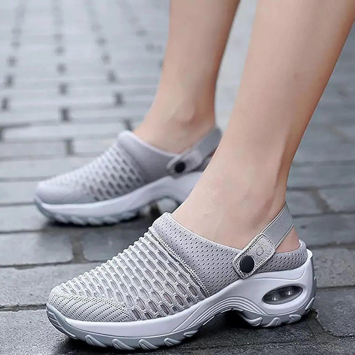Air Cushion Slip-On Walking Shoes Orthopedic Diabetic Walking Shoes, Orthopedic Clogs Slippers Sandals Sneakers for Women