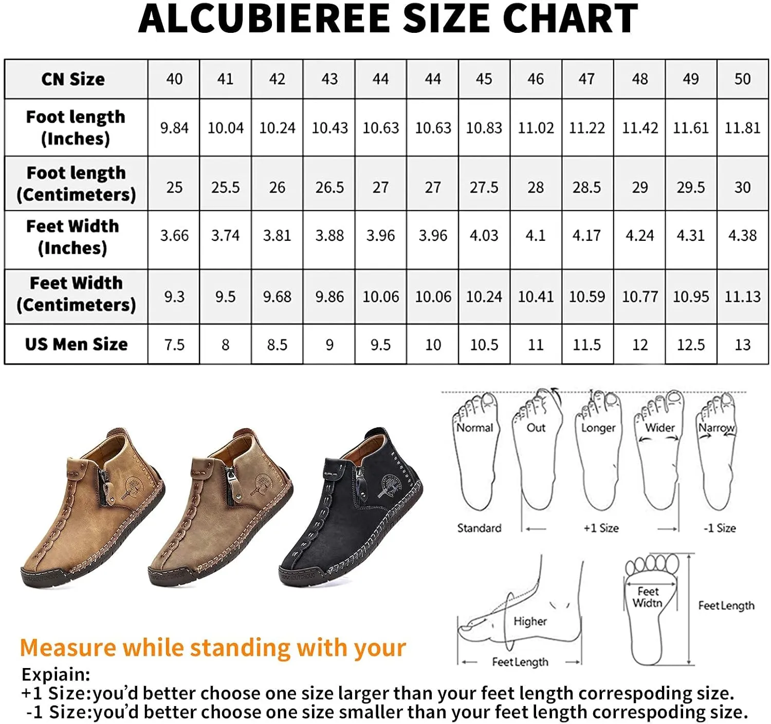 alcubieree Mens Casual Leather Shoes Ankle Chukka Boots Slip On Lightweight Loafers Mid top Walking Driving Shoes for Male