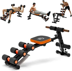 All-in-One Ab Workout Bench, Ab Machine for Home Gym, Ab Workout Bench for Home Gym, Multi-Functional Adjustable Ab Crunch Machine, Ab Exercise Equipment for Abs Core Exercise Equipment