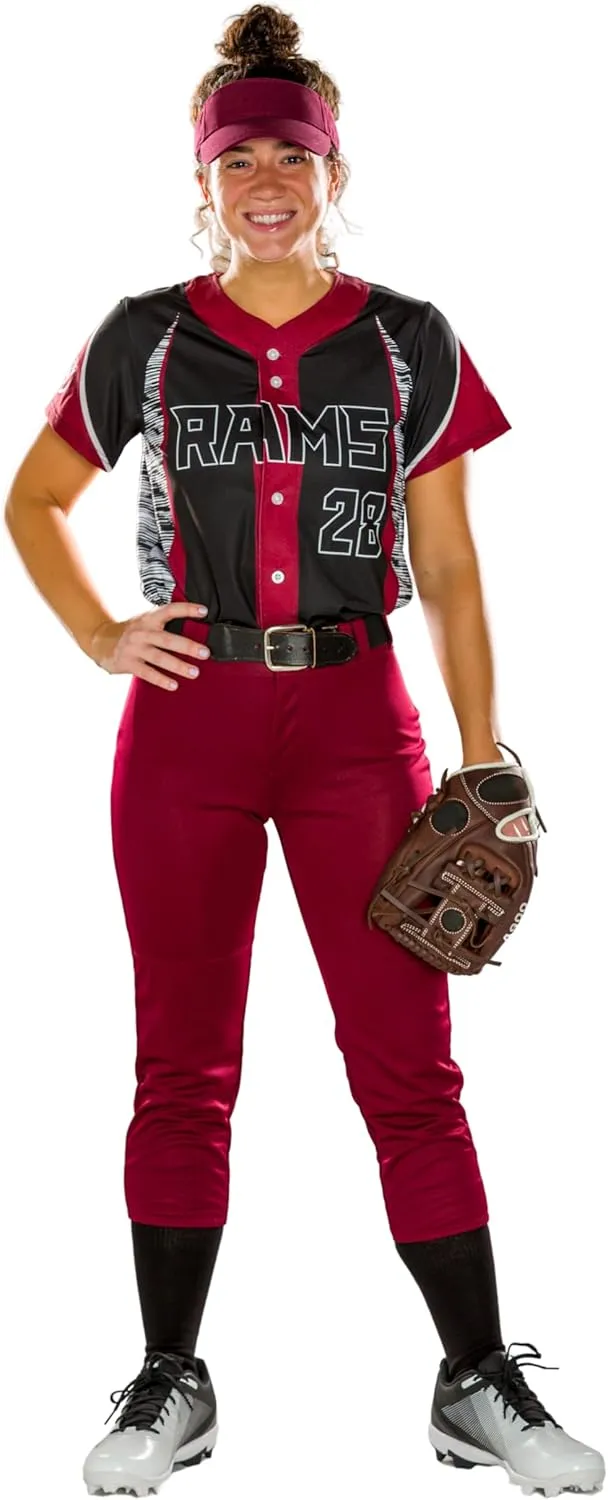 Alleson Athletic Girls Belt Loop Fastpitch Pant – Five Pro-Style Fit, Moisture-Wicking & Durable Fabric