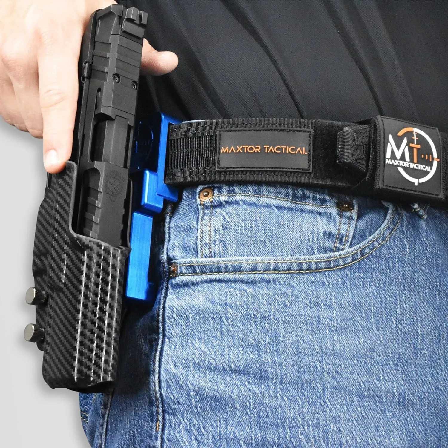 Alloy Competition Holster OWB Fits Shadow Systems MR920 Outside The Waistband Carry Gun Holster Kydex American Made OWB Aluminum Belt Attachment