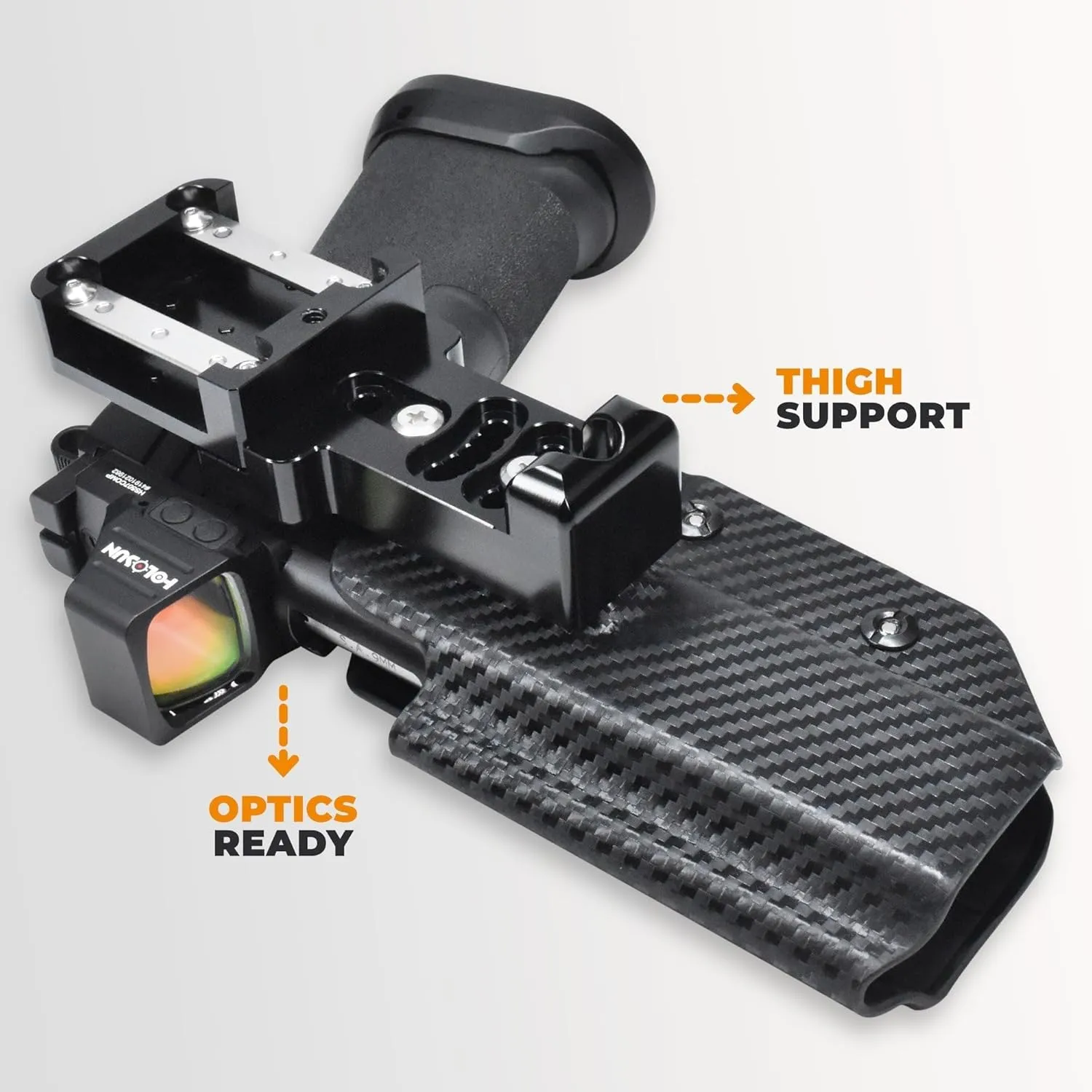 Alloy Competition Holster OWB Fits Shadow Systems MR920 Outside The Waistband Carry Gun Holster Kydex American Made OWB Aluminum Belt Attachment