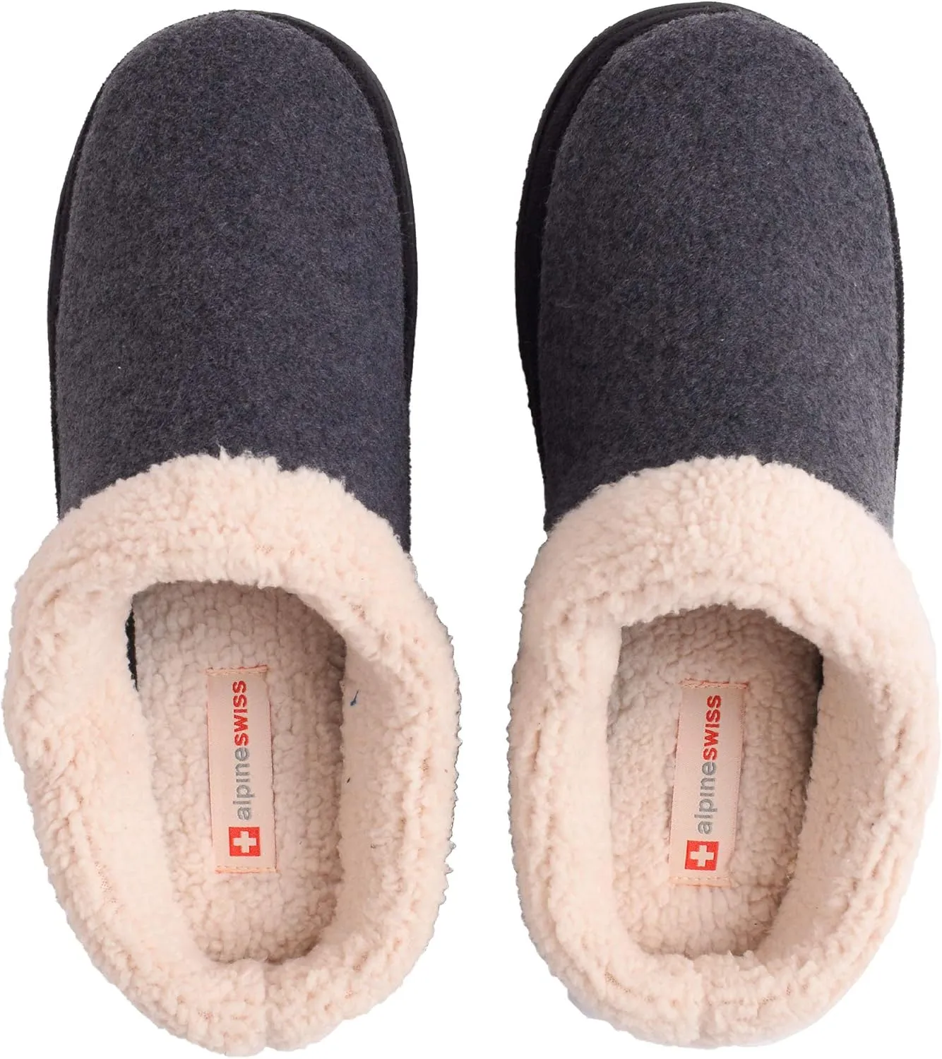 Alpine Swiss Paul Mens Memory Foam Fleece Clog Slippers House Shoes