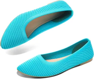 ALTOCIS Womens Knit Ballet Flats Ladies Comfortable Pointed-Toe Dressy Shoes Casual Soft Flat Shoes Ballerina Walking Flats Shoes