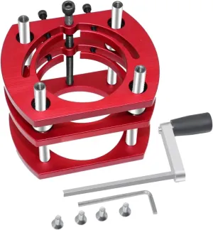 Aluminum Alloy Rotary Table Insertion Plate Wood milling Flipping Board with Tenoning Fence Electric Carving Auxiliary Tools(Red Router Lift)