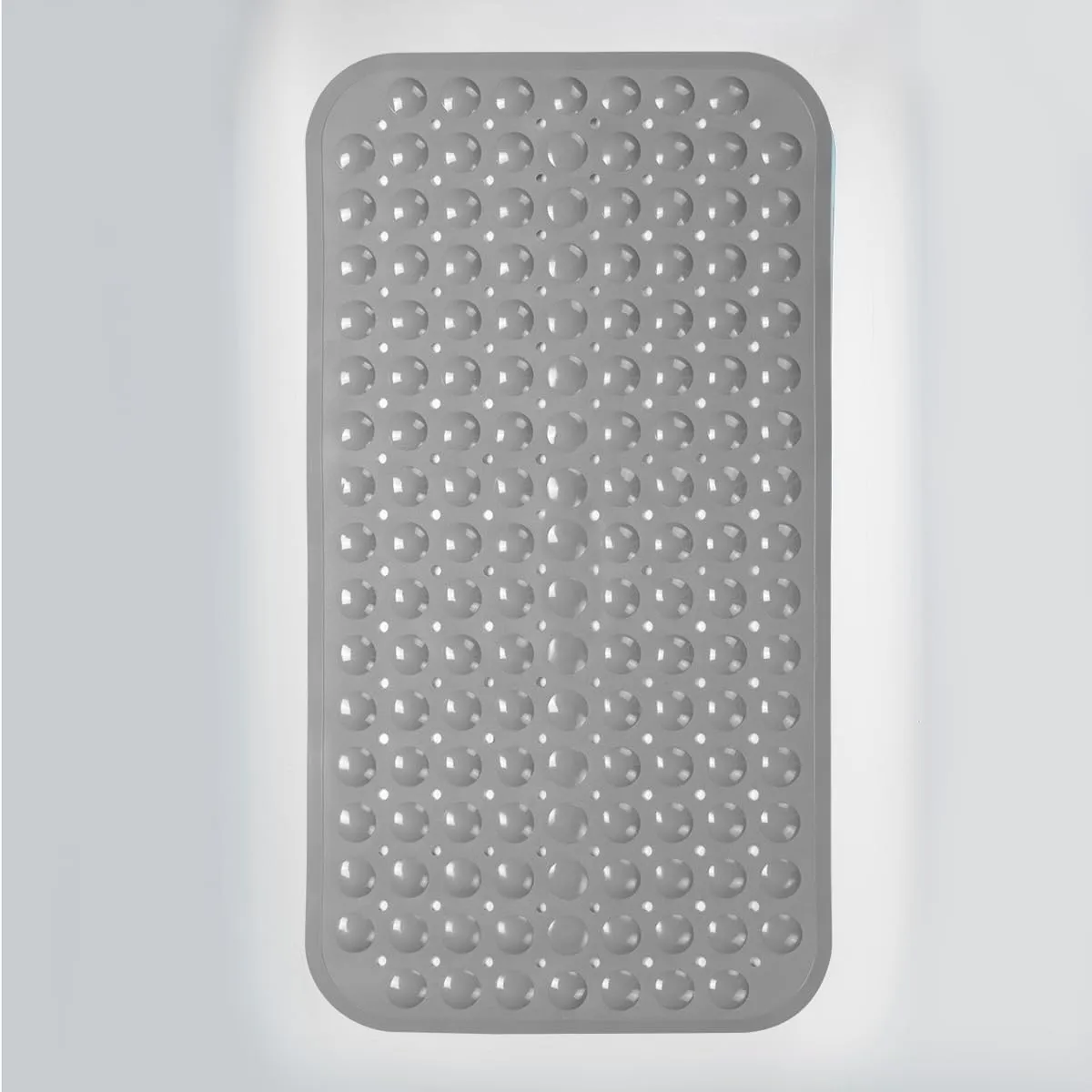 AmazerBath Bath Tub Mat, Medium Size 27.6 x 15 Inches Non-Slip Shower Mats with Suction Cups and Drain Holes, Bathtub Mats Bathroom Mats Machine Washable (Gray)