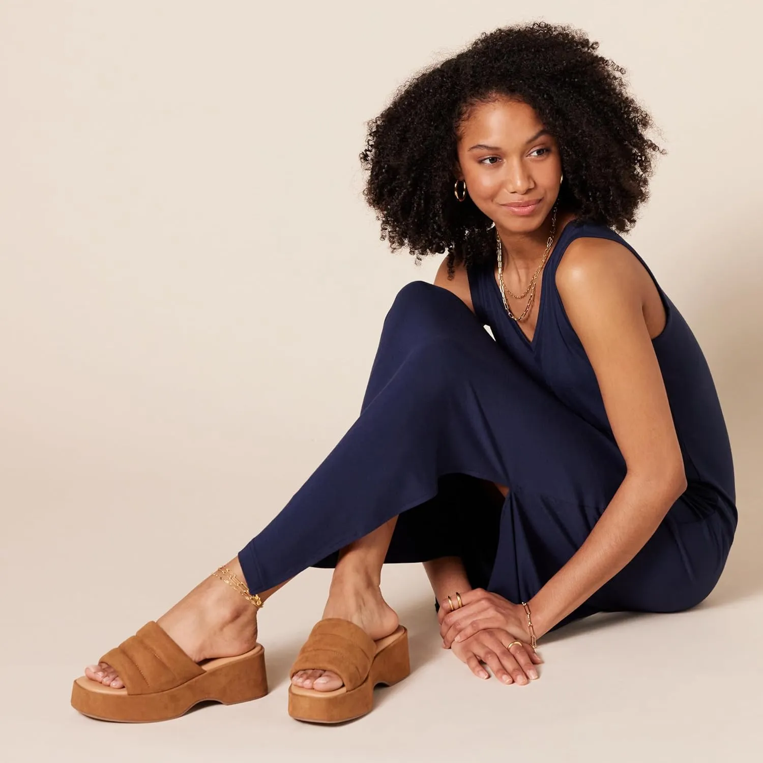 Amazon Essentials Women's Platform Slide On Sandal