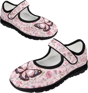 Animals Print Mary Jane Sneakers Women's Walking Shoes Stylish Lady Breathable Adjustable Working Flat Shoes