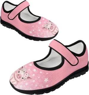 Animals Print Mary Jane Sneakers Women's Walking Shoes Stylish Lady Breathable Adjustable Working Flat Shoes