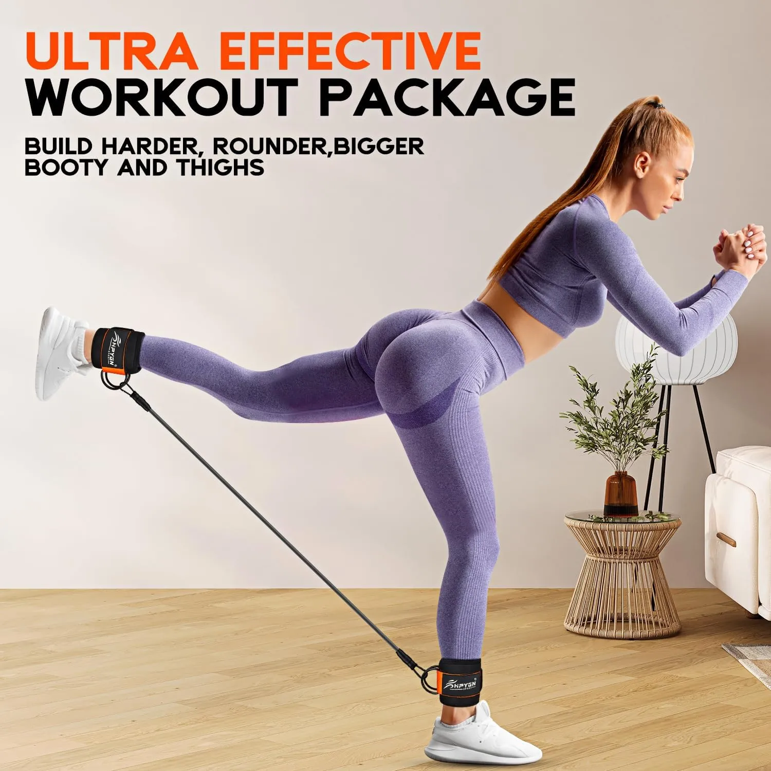 Ankle Resistance Bands, Ankle Bands for Working Out with Cuffs, Resistance Bands for Leg Butt Training Workout Equipment for Kickbacks Hip Gluteus Training Exercises, Ankle Strap with Exercise Bands