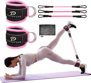 Ankle Resistance Bands with Cuffs: Women Ankle Strap Band for Working Out - Ankle Resistance Bands for Glutes Hip & Leg Butt Training Workout Exercise Equipment