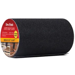 Anti Slip Tape Black 8Inch x 30FT Non Slip Ramp for Outdoor Non Skid Tape, Best Grip Non Slip Strips Tape High Traction Friction Abrasive Adhesive for Stairs Step