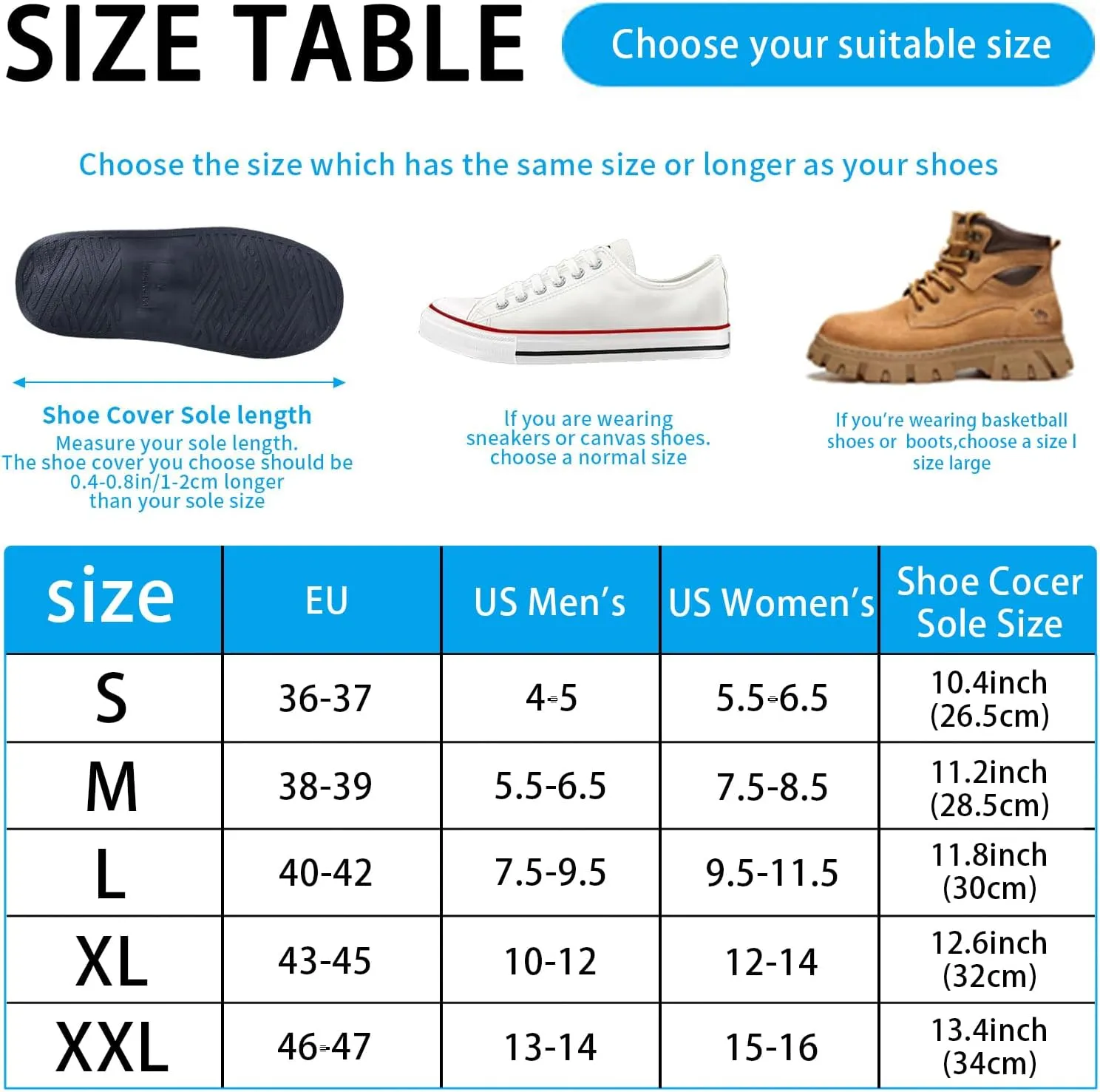 Anti-Slip Waterproof Shoe Covers - Durable, Foldable, Thickened Sole, Unisex, Ideal for Rain, Hiking, Cycling, Mud & Snow