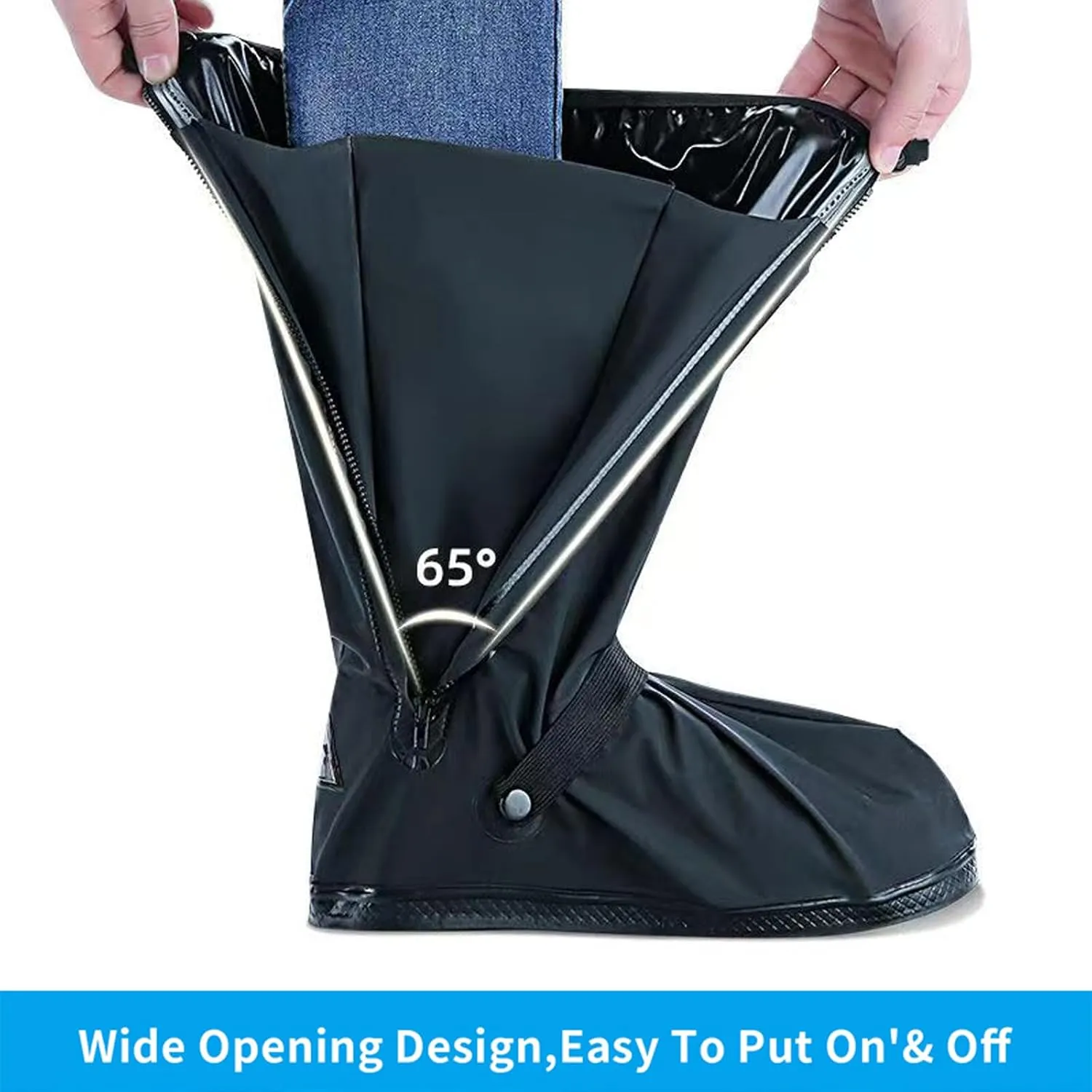 Anti-Slip Waterproof Shoe Covers - Durable, Foldable, Thickened Sole, Unisex, Ideal for Rain, Hiking, Cycling, Mud & Snow