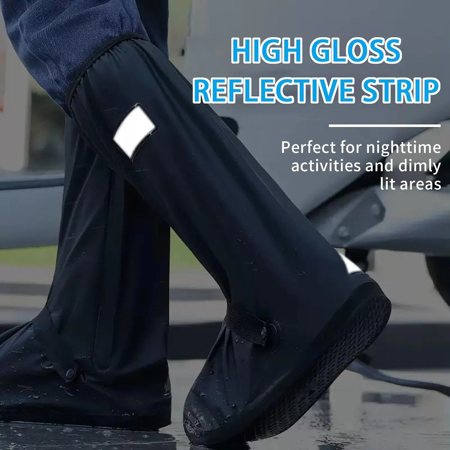 Anti-Slip Waterproof Shoe Covers - Durable, Foldable, Thickened Sole, Unisex, Ideal for Rain, Hiking, Cycling, Mud & Snow