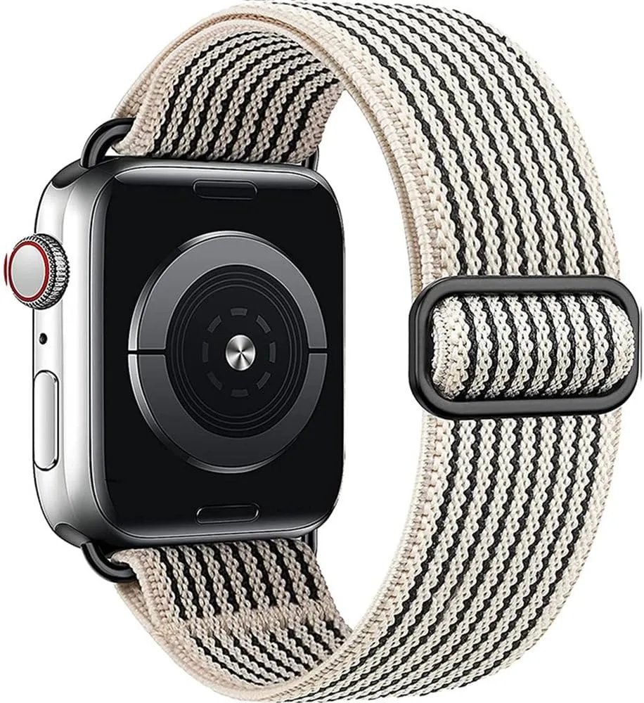 Applicable to watch straps with elastic one-piece weaving For iwatch straps with eight-shaped buckle single loop Nylon strap
