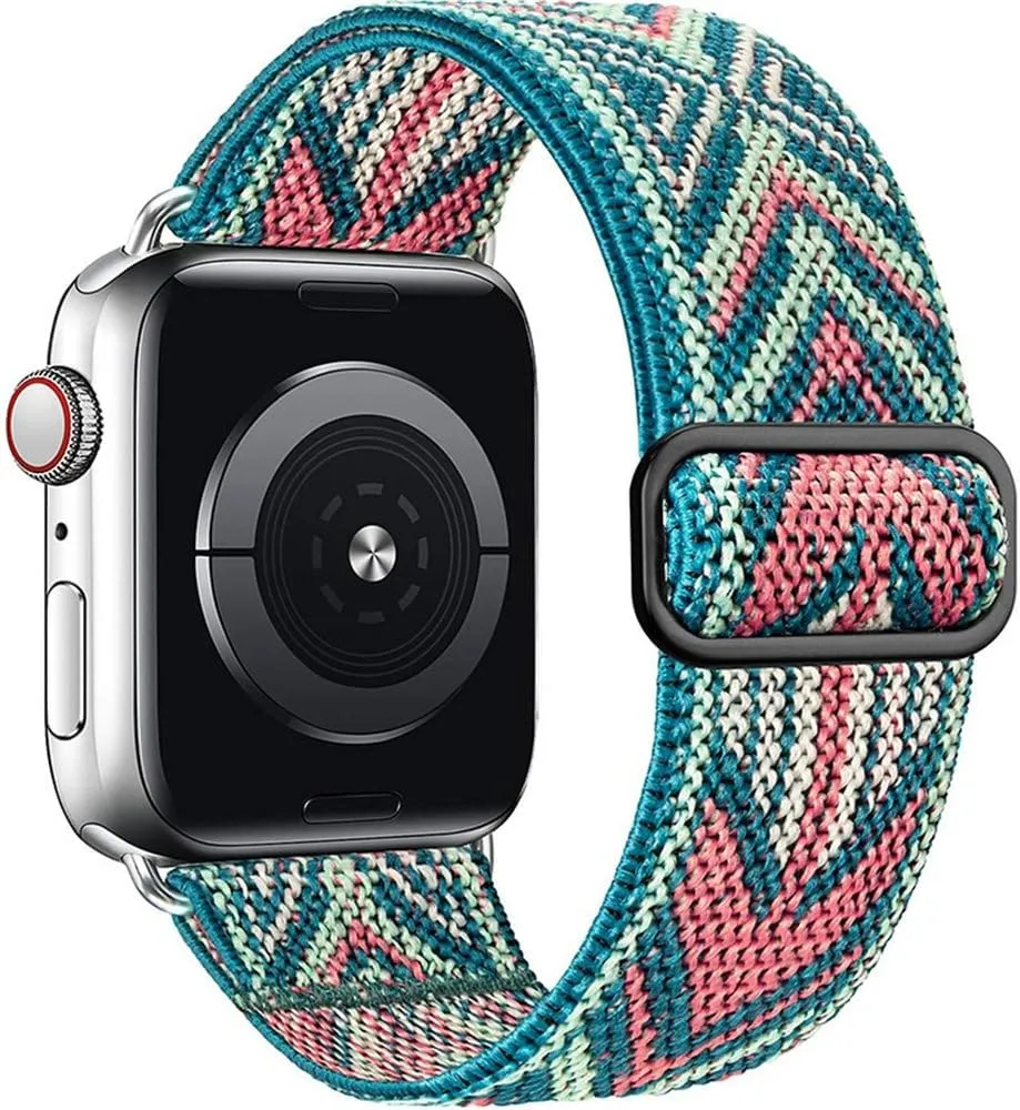 Applicable to watch straps with elastic one-piece weaving For iwatch straps with eight-shaped buckle single loop Nylon strap
