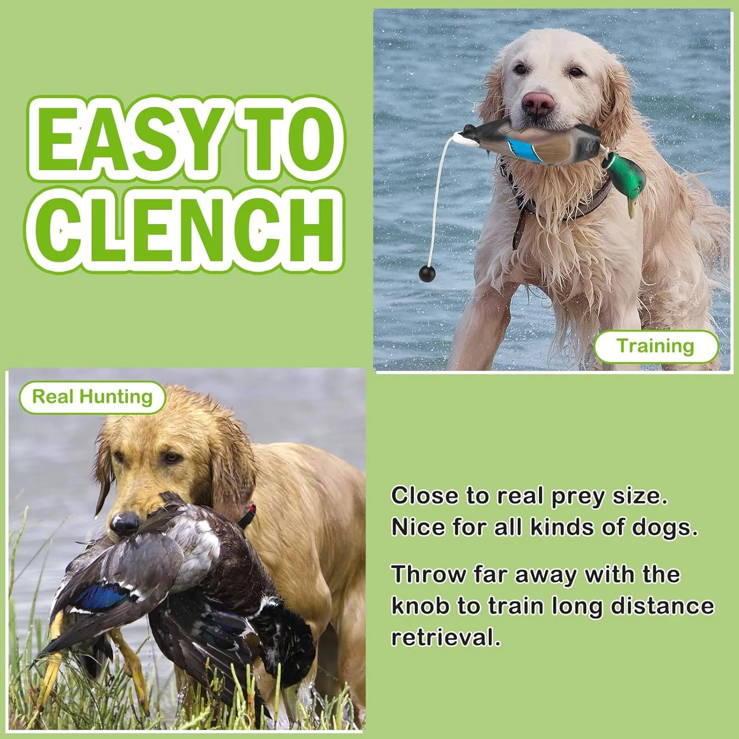 ARCHEREST Dead Duck Dove Pheasant Dummy Bumper Toys for Waterfowl Hunting Retriever Dog Training, Floating Mallard Dummy Trainer Outdoor Soft Durable Realistic Fowl