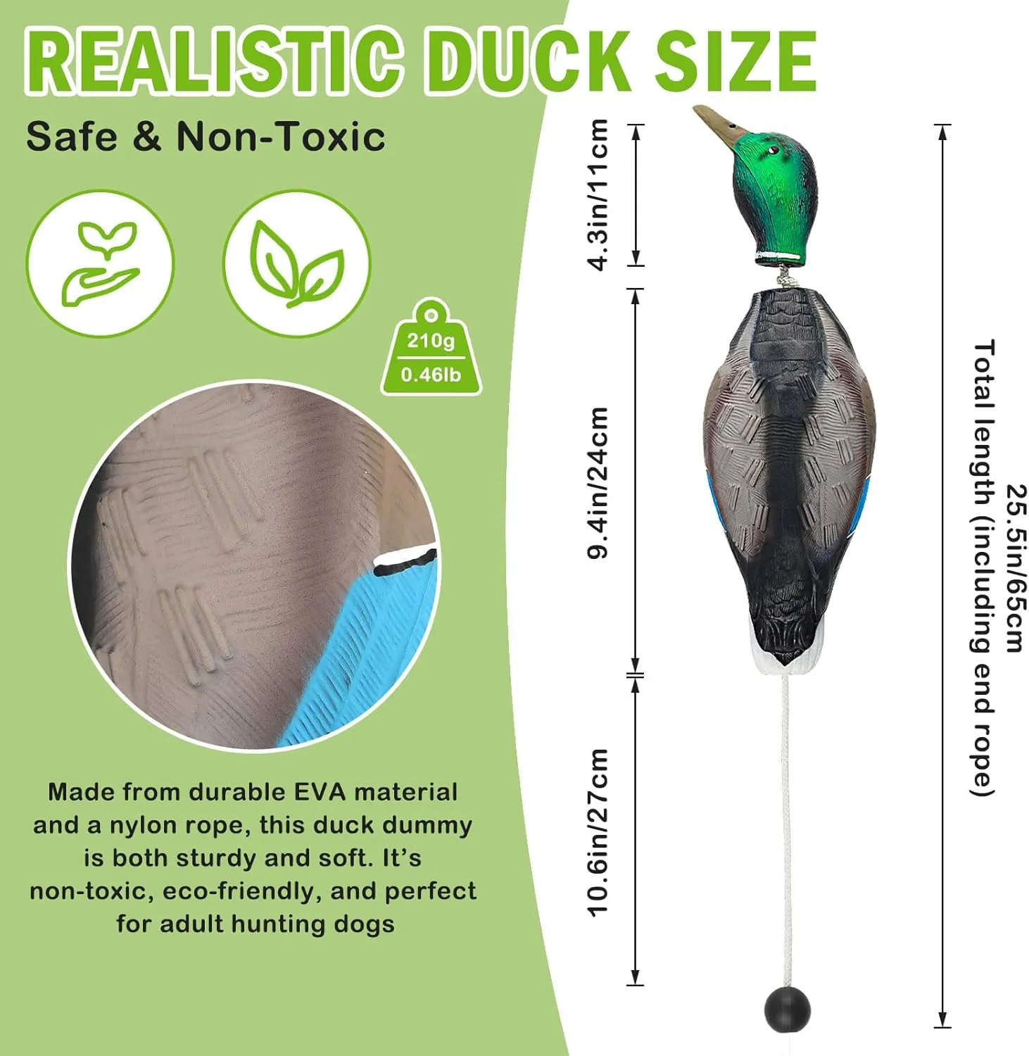 ARCHEREST Dead Duck Dove Pheasant Dummy Bumper Toys for Waterfowl Hunting Retriever Dog Training, Floating Mallard Dummy Trainer Outdoor Soft Durable Realistic Fowl