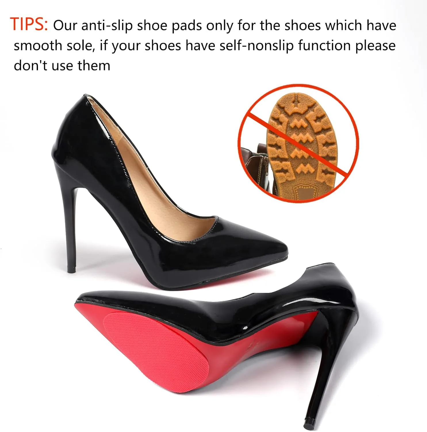 Ashoesert's Shoe Sole Protector for Heels,Shoe Grips on Bottom of Shoes, Anti Slip Shoe Grips,Non Slip Shoe Pads,Non Slip Pads for Shoes, Shoe Gummies for Heels