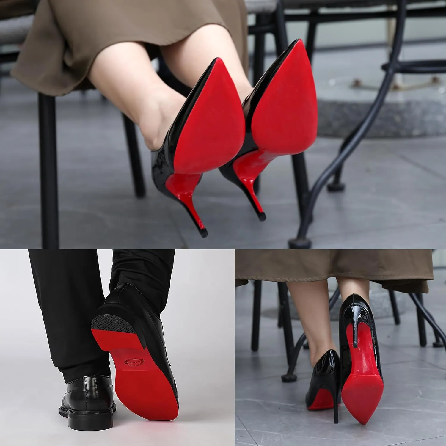 Ashoeset Red Bottoms Shoe Sole Protector, 4 Pcs Self-Adhesive Shoe Bottom Protector for Christian Louboutin Shoes, Shoe Sole Protector Replacement for Louboutin Shoes