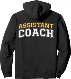 Assistant Coach Sports Trainer Vintage on the back Pullover Hoodie