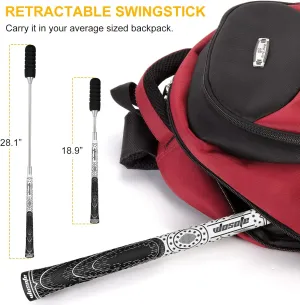 At Home Premium Golf Swing Trainer, Retractable - For Home or Traveling - Use as Standalone Impact Trainer OR Compatible with Blast Motion, Phigolf, TruGolf Mini Mobile Golf Simulator