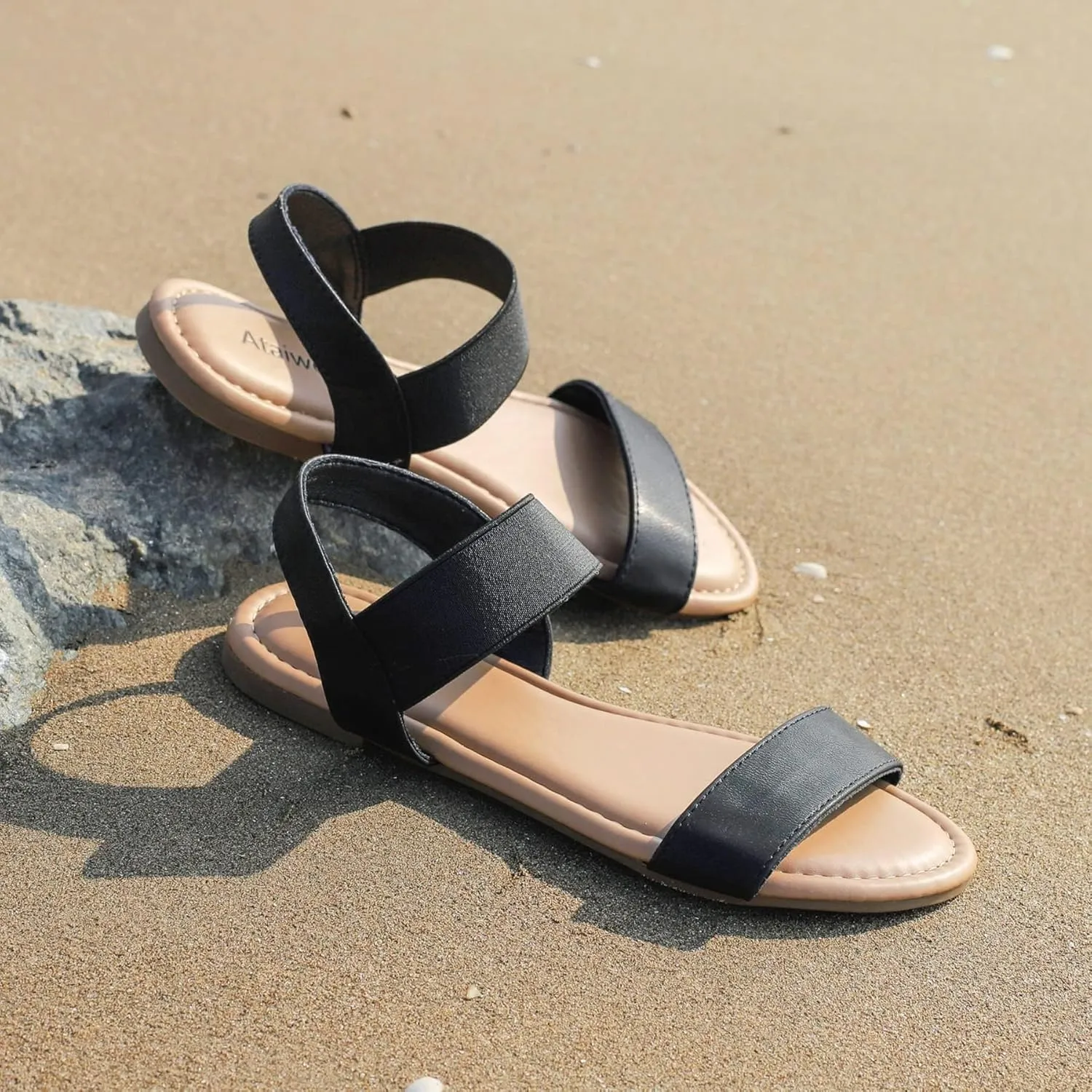 Ataiwee Women's Flat Slide Sandals - Fashionable Braided Elegant Cross Strap Flat Summer Sandals.