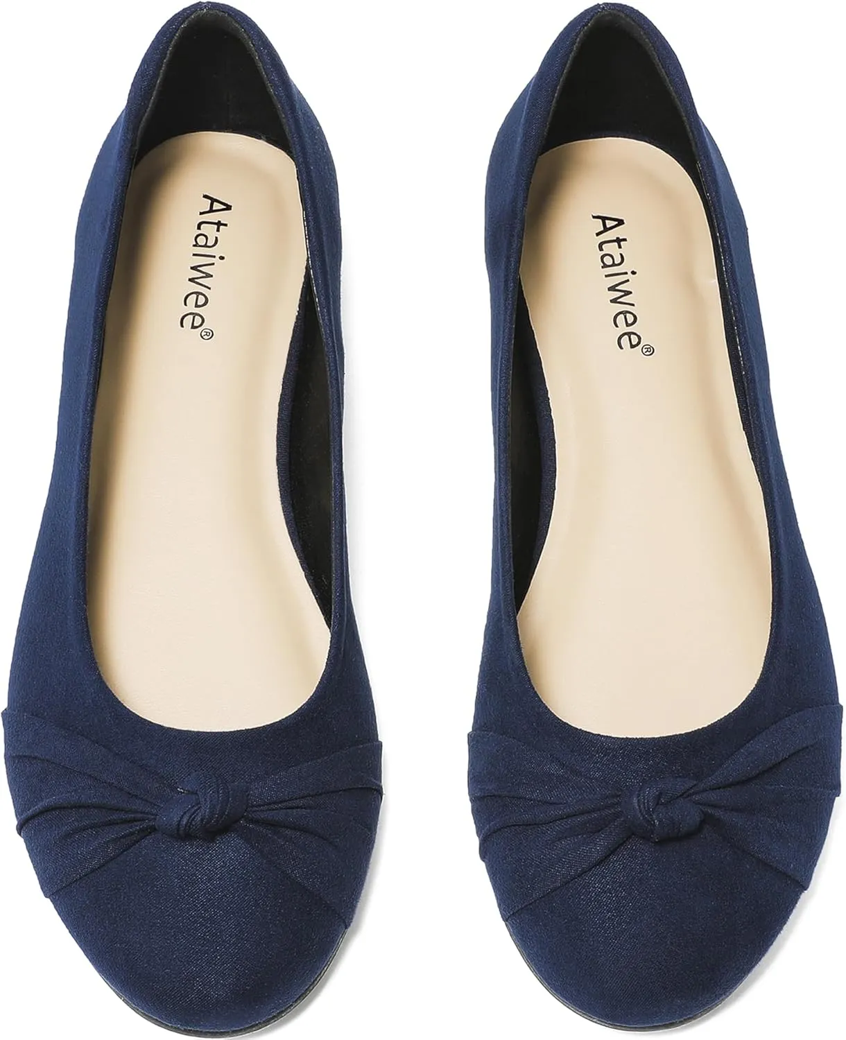 Ataiwee Women's Wide Width Flats Shoes - Ladies Cute and Comfortable Dress Ballet Shoes.