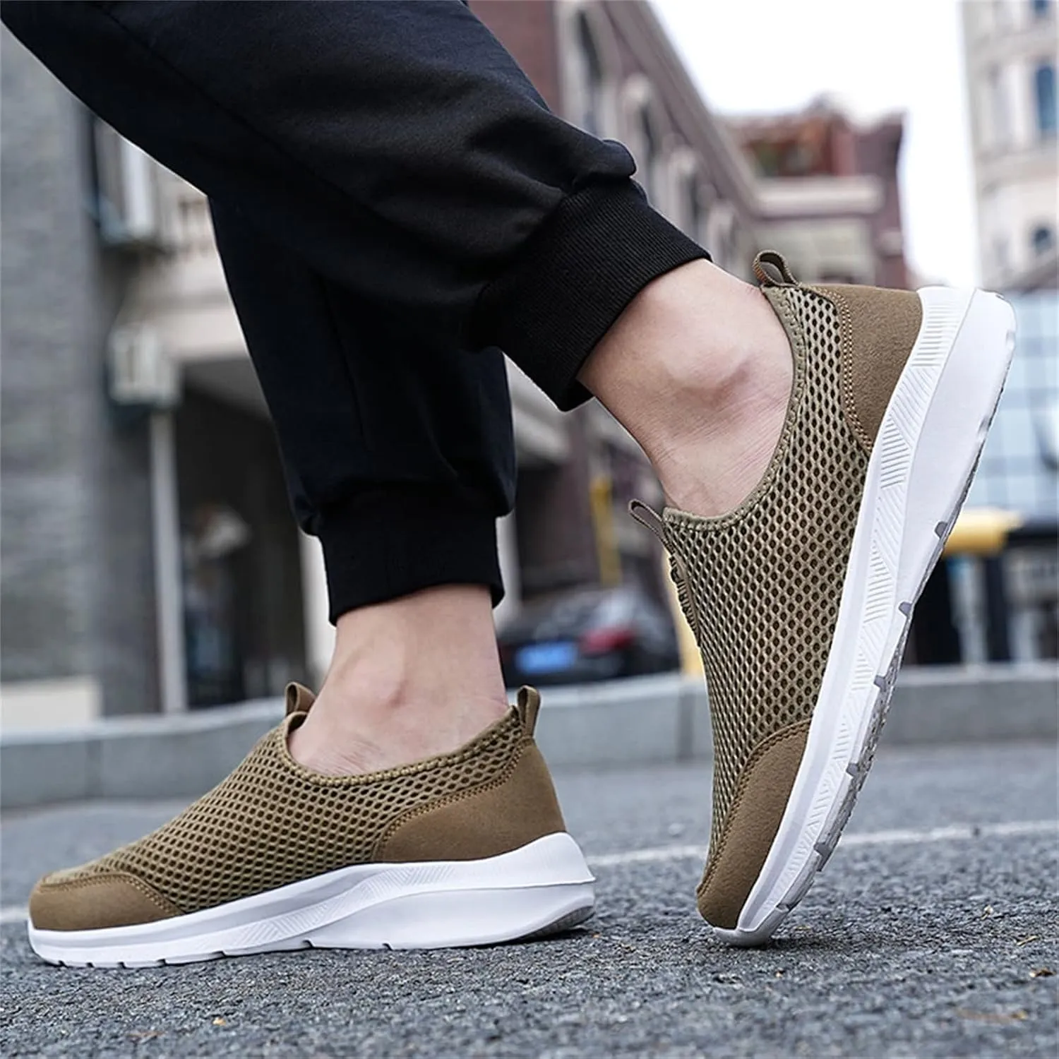 Athletic Fashion Sneakers for Men Comfortable Breathable Stretch Canvas Slip On Sneaker Casual Stretch Sneaker