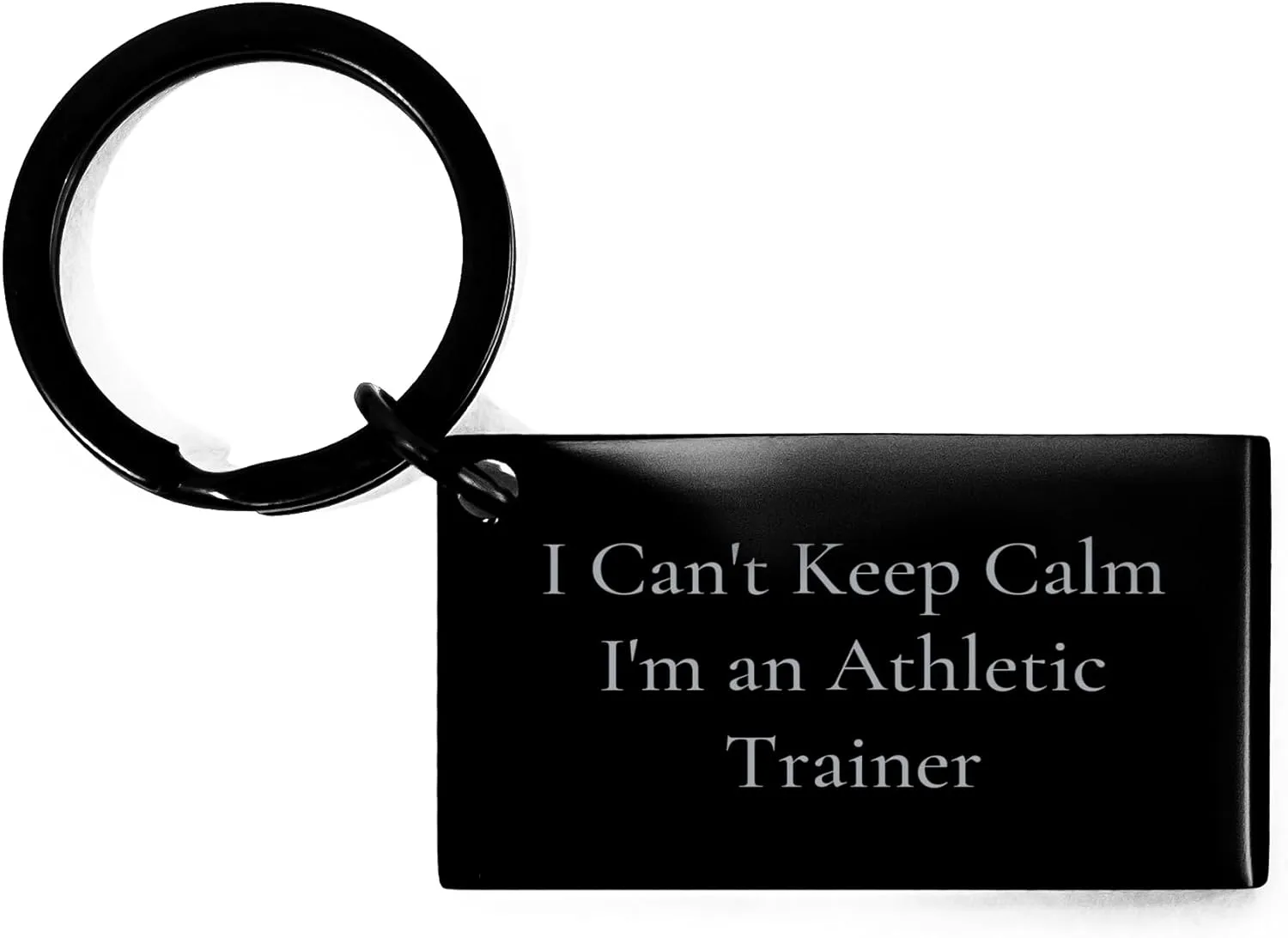 Athletic Trainer Funny Gifts for Her Him Valentine's Inspirational I Can't Keep Calm Keychain Engraved Message Stainless Steel Rust Resistant Trainer Love
