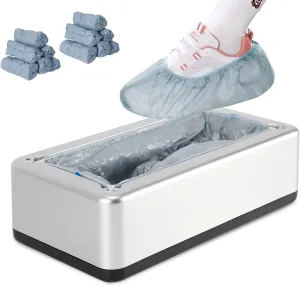 Automatic Shoe Covers Dispenser, with 200pcs Grey Shoe Covers Disposable Non Slip,Fits Size up to 6.5-11 US Men/5-8.5 US Women, Shoe Cover Machine for Indoor,Family,Office