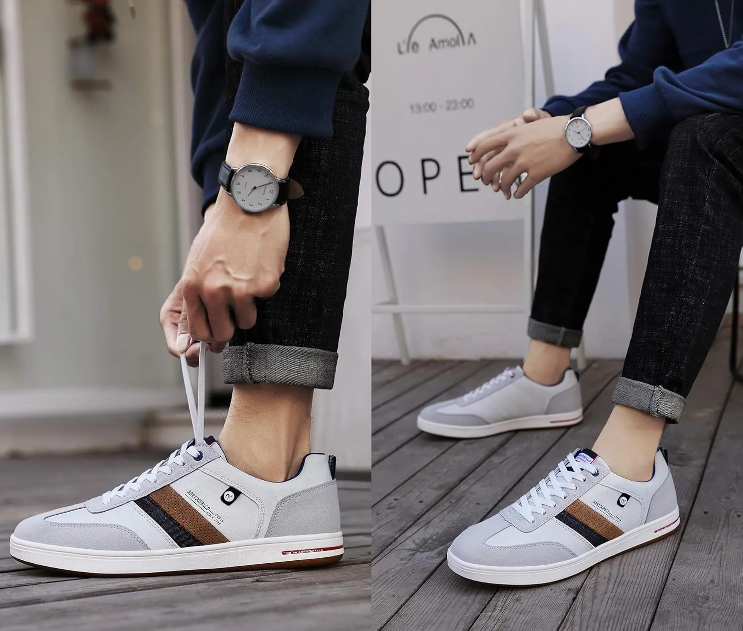 AX BOXING Mens Casual Shoes Fashion Sneakers Breathable Comfort Walking Shoes for Male