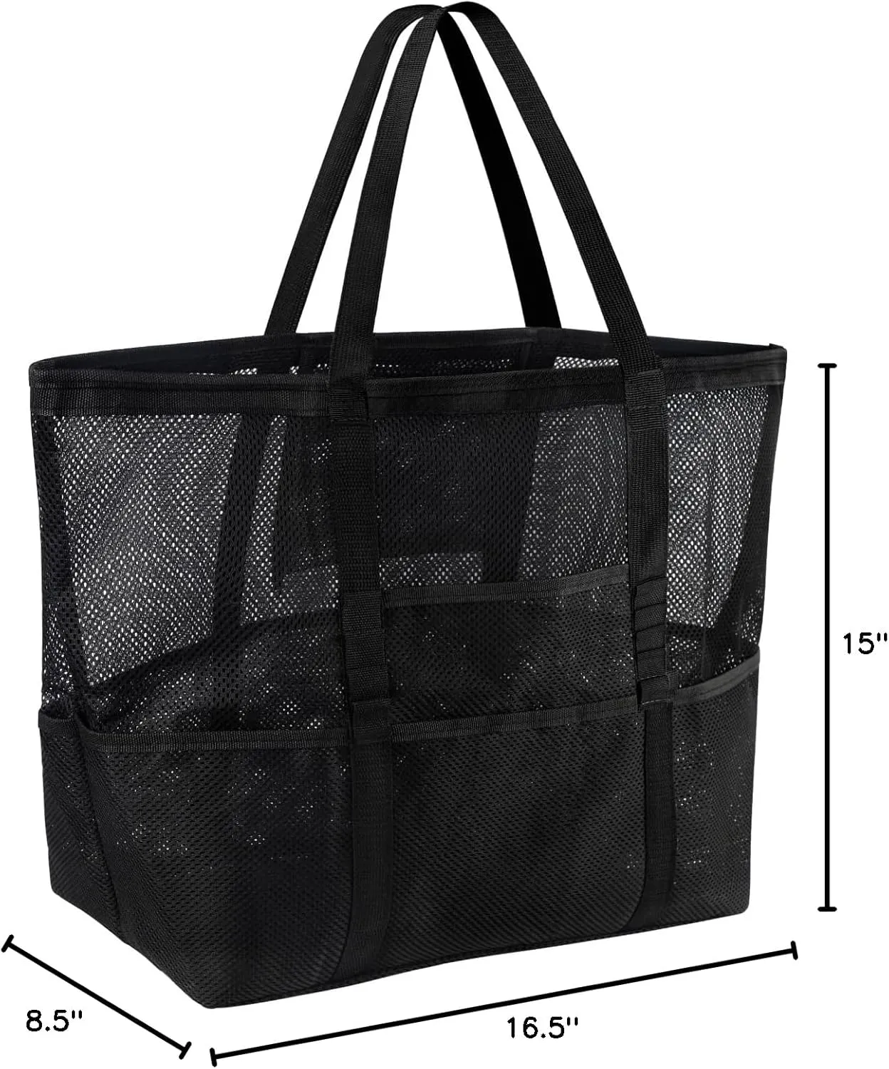Ayieyill Mesh Beach Bag Tote Bag for Women, Foldable Swim Large Beach Tote Bag with Zipper Pockets Waterproof Sandproof