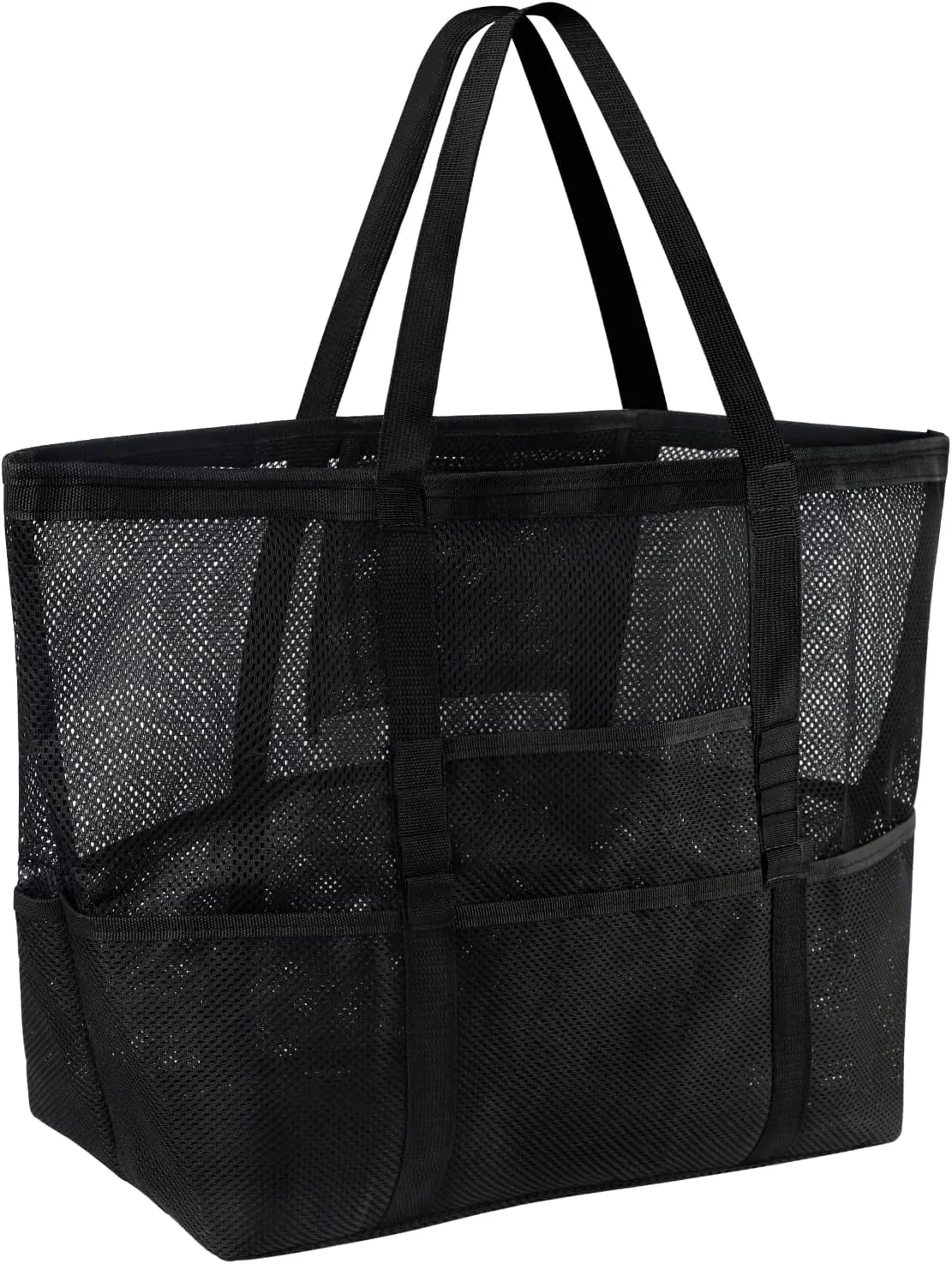 Ayieyill Mesh Beach Bag Tote Bag for Women, Foldable Swim Large Beach Tote Bag with Zipper Pockets Waterproof Sandproof