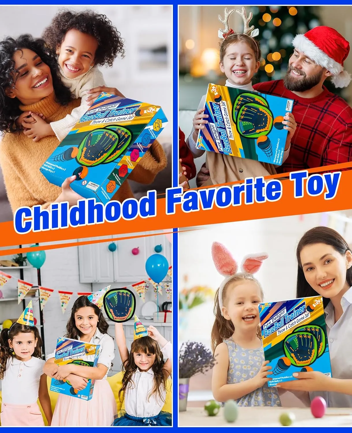 Aywewii Toss and Catch Ball Game Toddler Kids Beginner Baseball Training Glove Beach Pool Toys Outdoor Yard Games for 3 4 5 6 7 Year Old Boys Girls Toys Birthday Gifts Easter Basket Stuffers