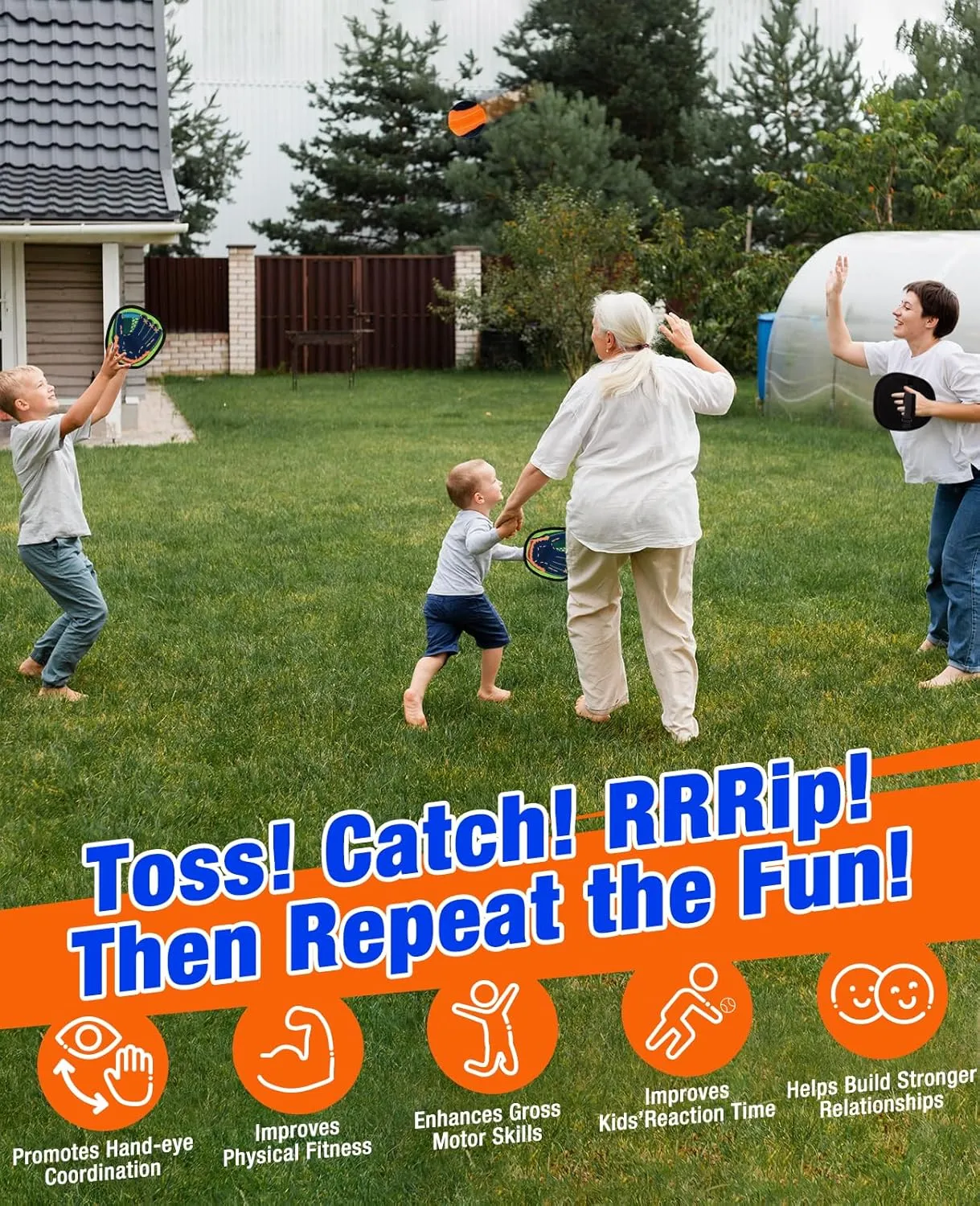 Aywewii Toss and Catch Ball Game Toddler Kids Beginner Baseball Training Glove Beach Pool Toys Outdoor Yard Games for 3 4 5 6 7 Year Old Boys Girls Toys Birthday Gifts Easter Basket Stuffers
