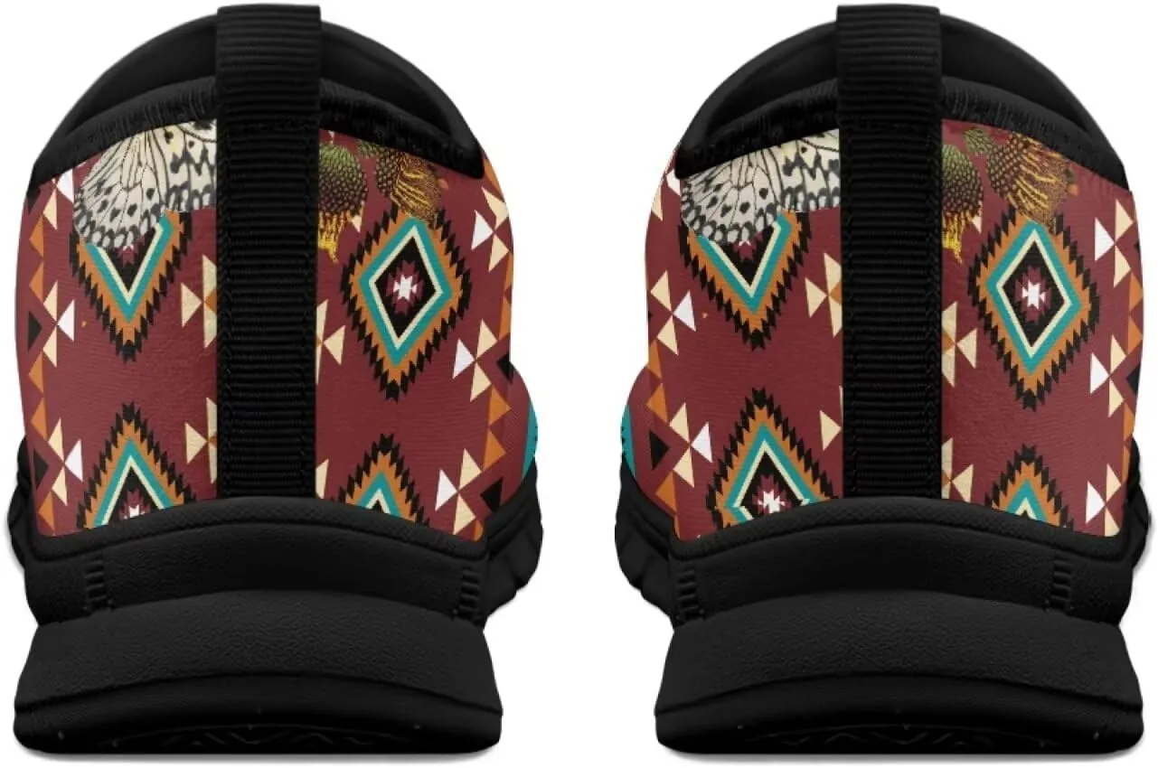Aztec Walking Shoes for Women Casual Slip On Non Skid Flat Sneakers Fashion Breathable Tennis Work Footwear