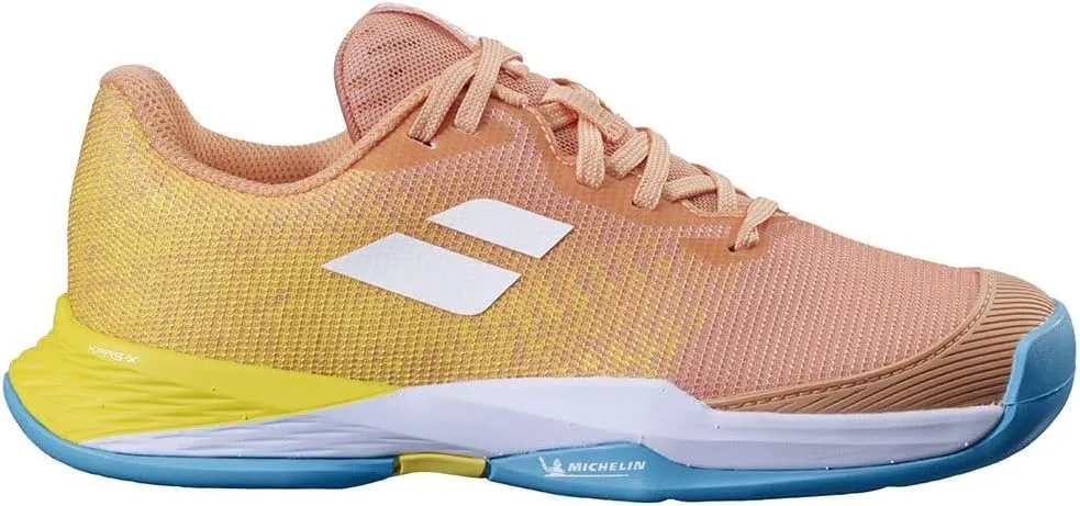 Babolat Jet Mach 3 Junior All Court Girl Tennis Shoes (Coral/Gold Fusion) (Coral/Gold Fusion, US Footwear Size System, Big Kid, Numeric, Medium, 7)