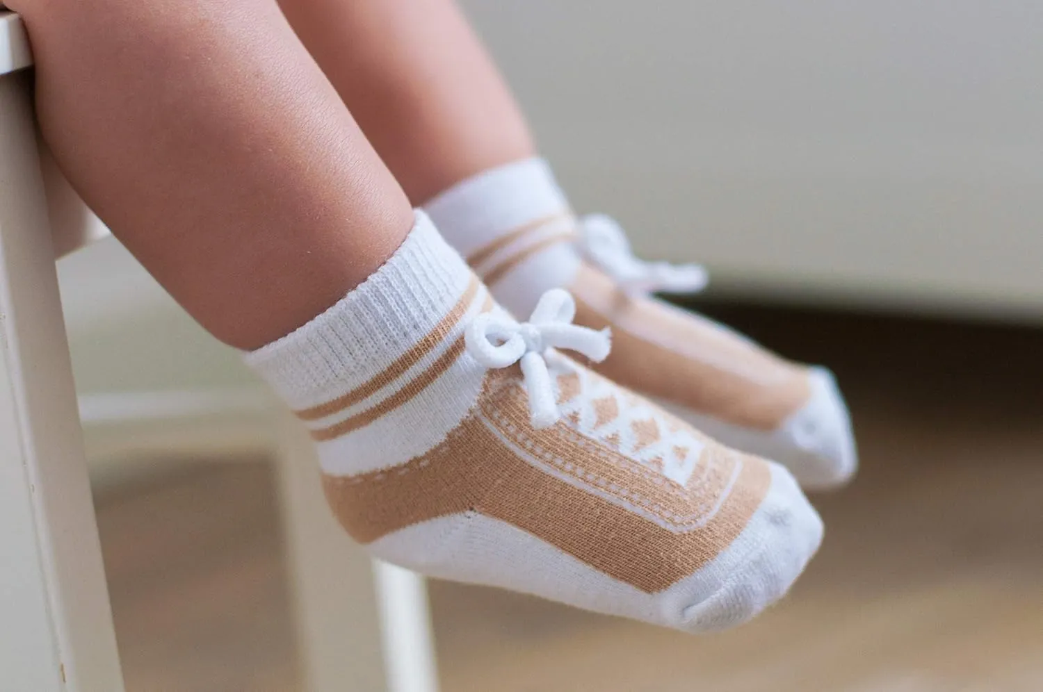 Baby Boy Socks with Sneaker Shoe Look-Non-slip Gripper Soles-3 or 6 Pairs-Cotton-Gift Packaged-Baby Shower-Faux Shoelaces