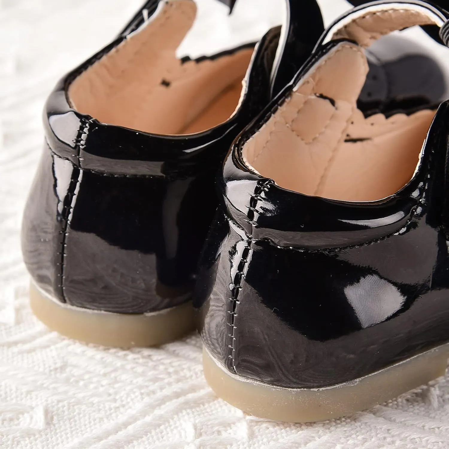 Baby Girls Wedding Flat Ribbon Bow Shoes Princess Dress Mary Jane