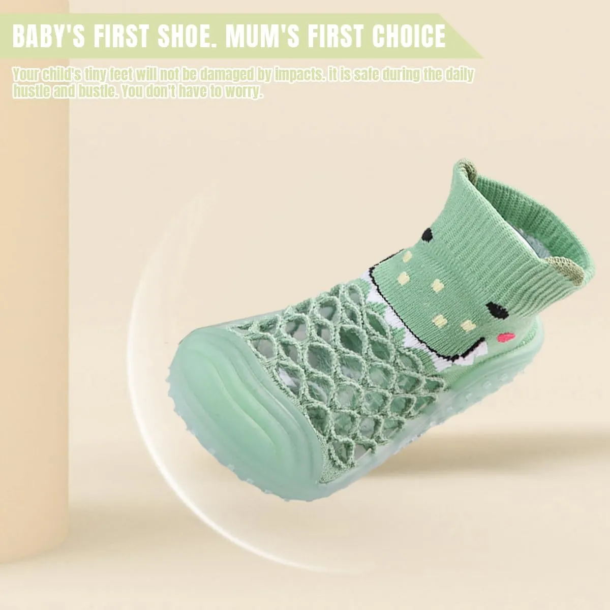 Baby Sock Shoes Boys Girls First Walking Shoes Non Slip Lightweight Toddler Infant Indoor Outdoor