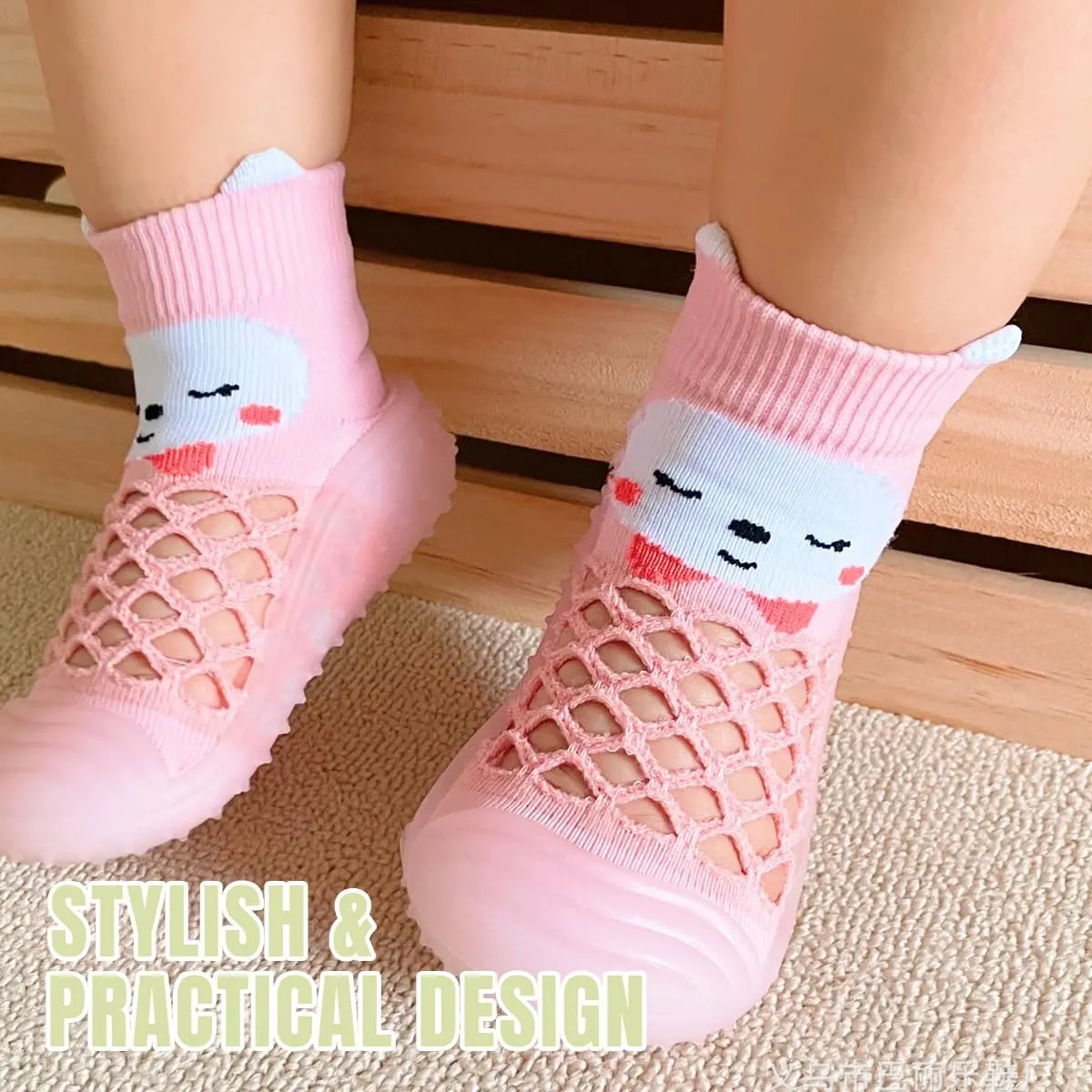 Baby Sock Shoes Boys Girls First Walking Shoes Non Slip Lightweight Toddler Infant Indoor Outdoor