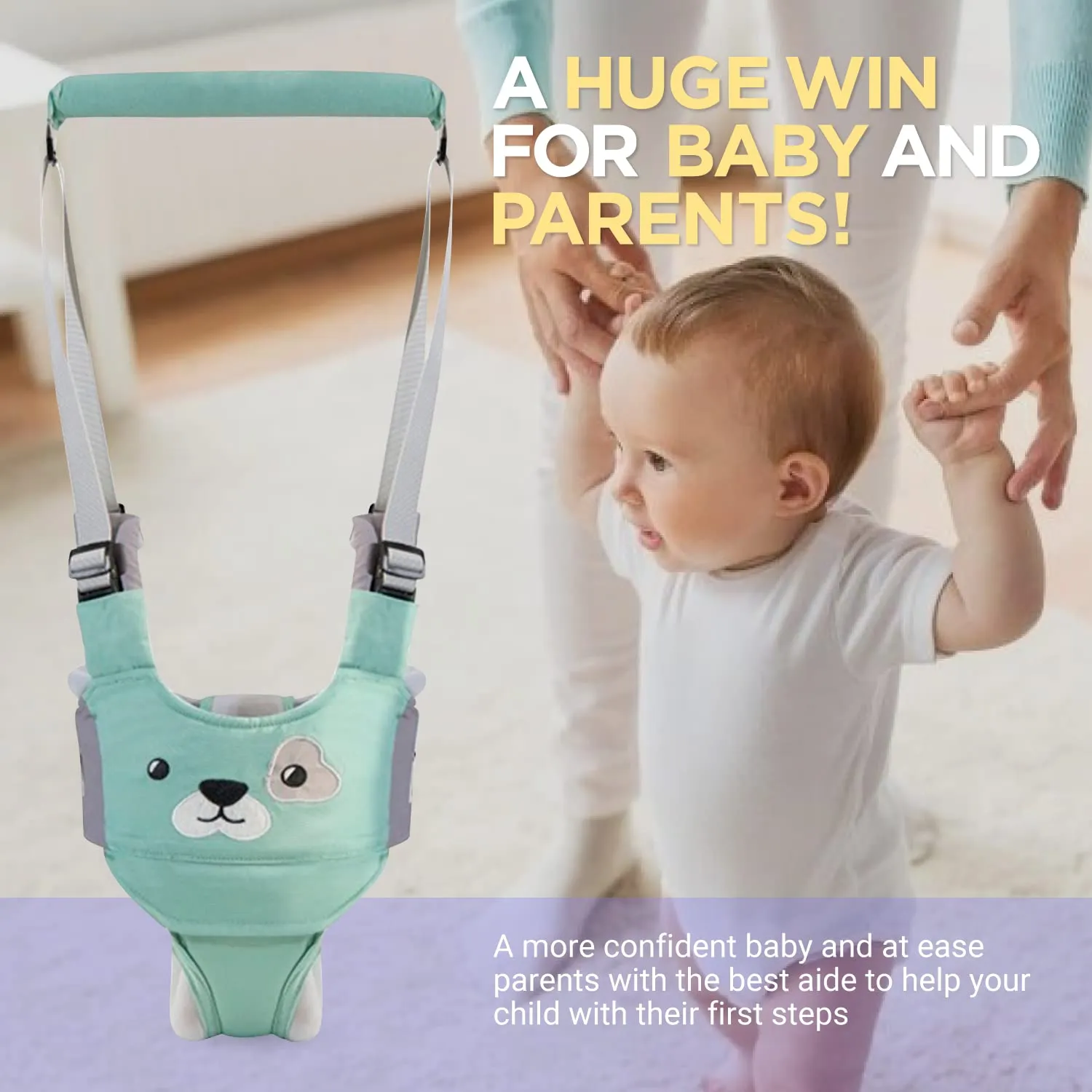 Baby Walking Harness - Handheld Kids Walker Helper - Toddler Infant Walker Harness Assistant Belt - Child Baby Walk Learning Help Support Assist Trainer Tool - for 7-24 Month Old