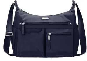 Baggallini Anywhere Hobo Crossbody Women 13x9.5 Water-Resistant Travel Purse Handbag Shoulder Bag W/RFID Wristlet