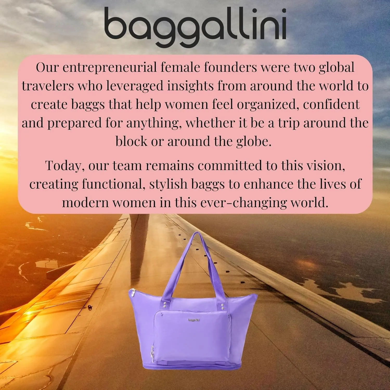 Baggallini Carryall Expandable Lightweight Travel Tote 22" Packable Folding Compact Nylon Washable Weekender w/Luggage Sleeve