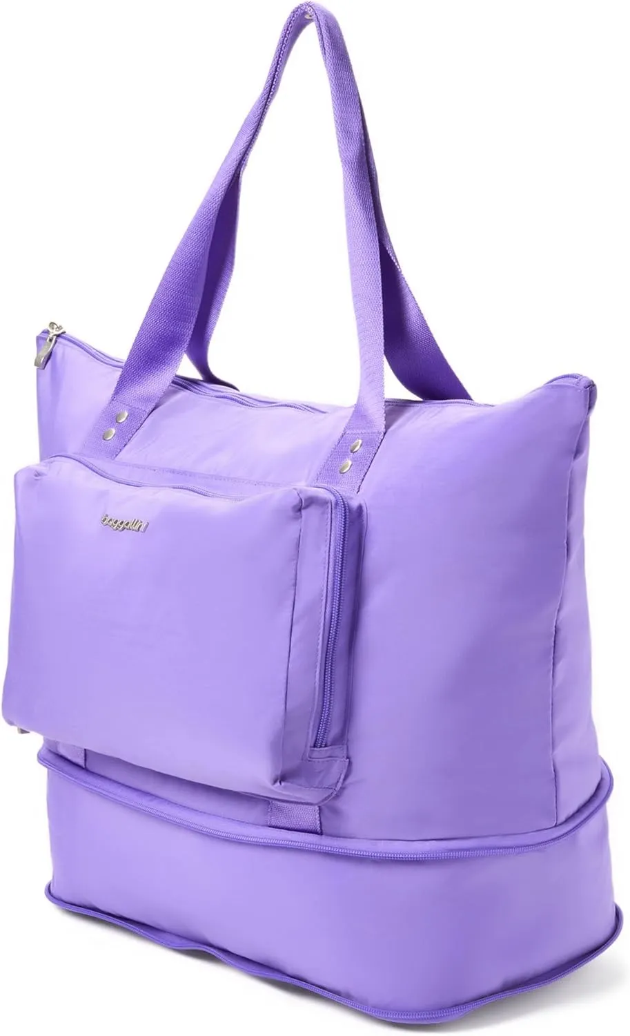 Baggallini Carryall Expandable Lightweight Travel Tote 22" Packable Folding Compact Nylon Washable Weekender w/Luggage Sleeve