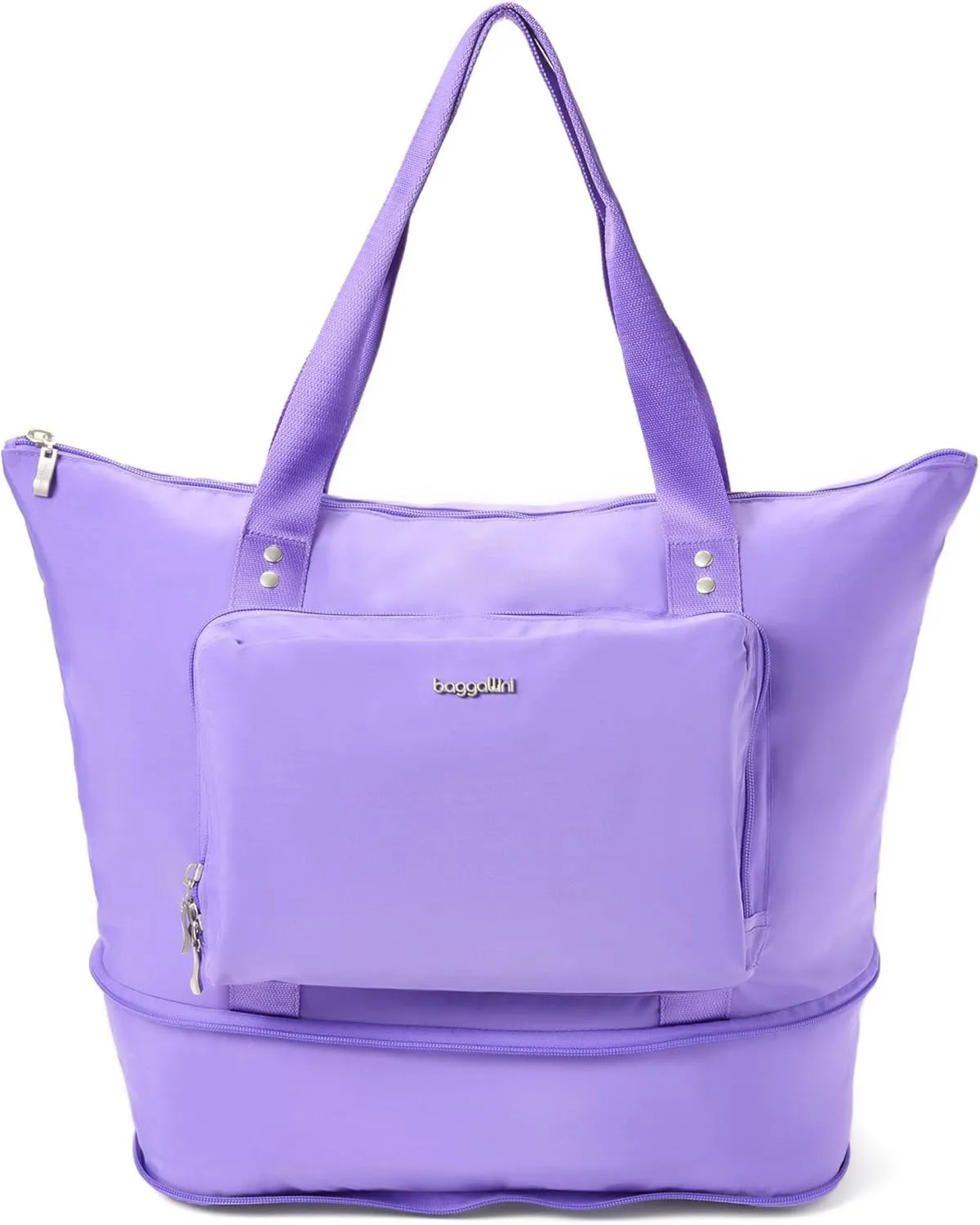 Baggallini Carryall Expandable Lightweight Travel Tote 22" Packable Folding Compact Nylon Washable Weekender w/Luggage Sleeve