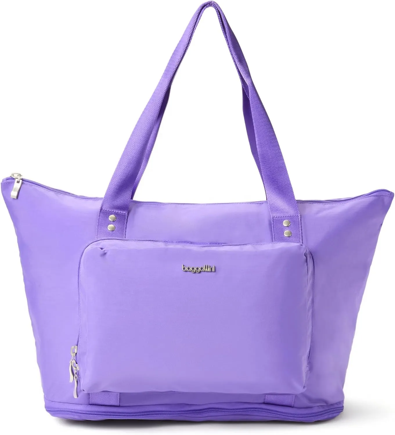 Baggallini Carryall Expandable Lightweight Travel Tote 22" Packable Folding Compact Nylon Washable Weekender w/Luggage Sleeve