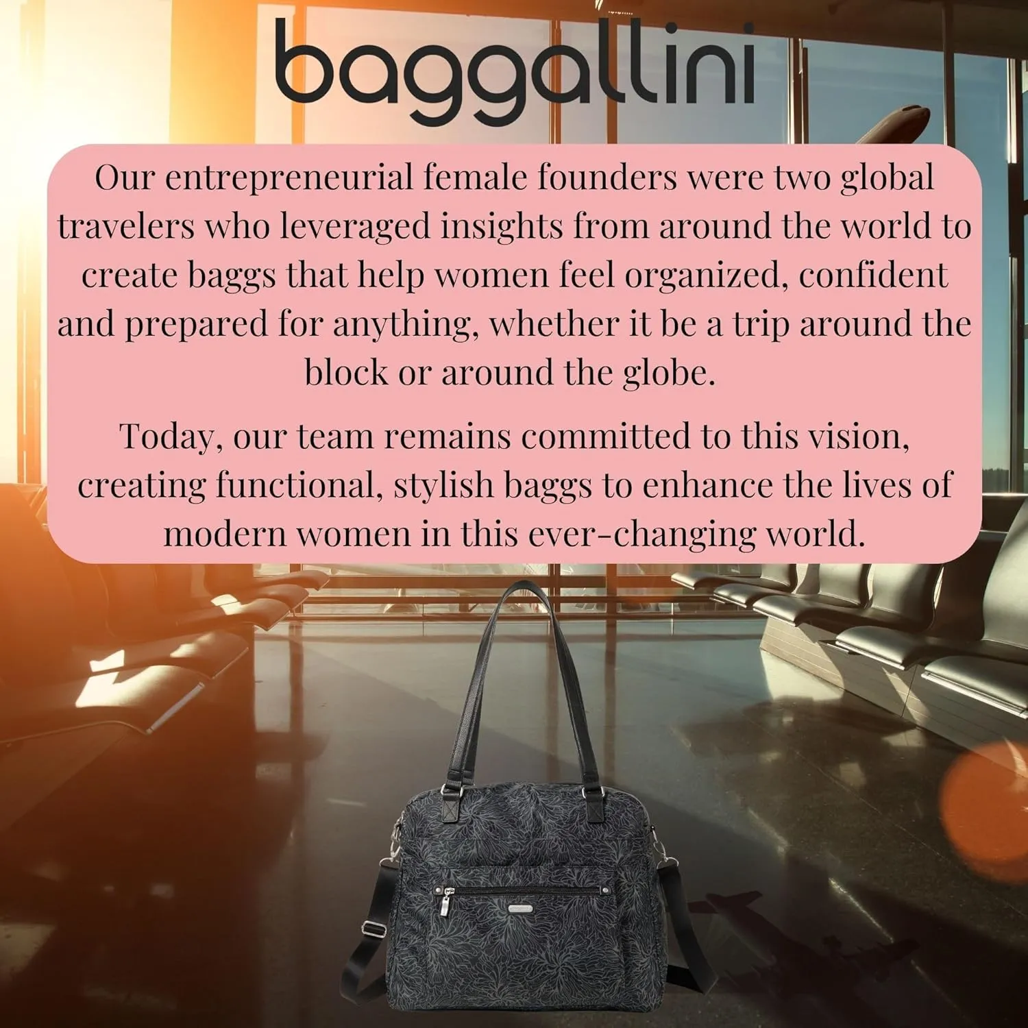 Baggallini Overnight Expandable Laptop Tote - Lightweight Travel Bag for Women